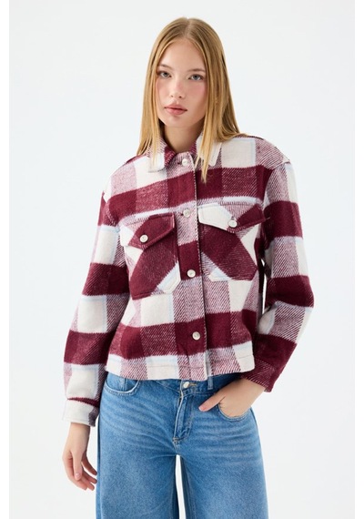 Regular Fit Kadın Gömlek U.kol Burgundy