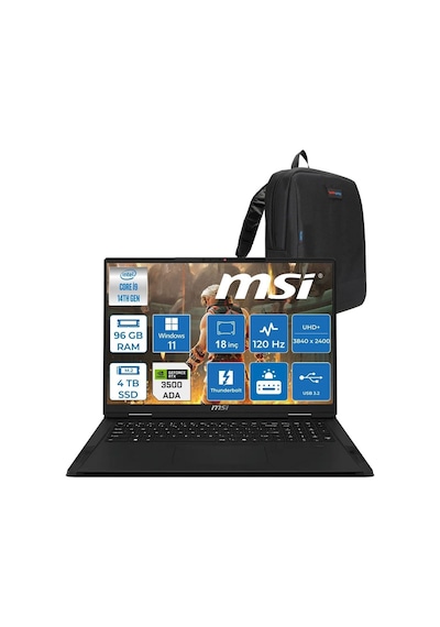 MSI Creatorpro X18 HX A14VKSG-481TR481TRP14 i9-14900HX 96 GB 4 TB SSD RTX3500Ada 18" W11P Dizüstü Bilgisayar