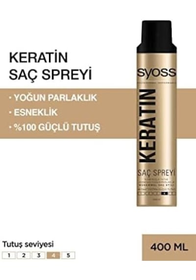 Styling Keratin Sprey, 400 Ml Açık