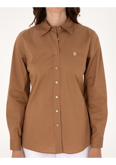 Pierre Cardin Kadın Camel Gömlek Desenli 50313589-vr015 CAMEL