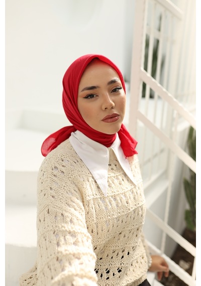 Silk Home Organik Jazz Eşarp 78002-31 Kırmızı