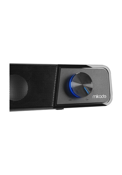 Mikado Serisi Md-69s Siyah 3wx2 Led Işıklı Multimedia Soundbar Speaker Bluetooth Desteği Yoktur Ürün Uzunlugu 40 Cm