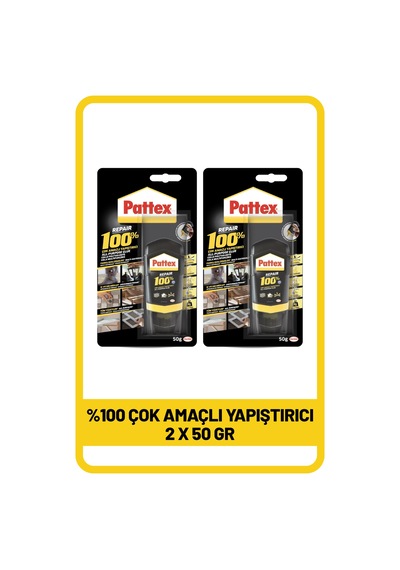Pattex %100 Çok Amaçlı Yapıştırıcı, 50g X 2 Adet