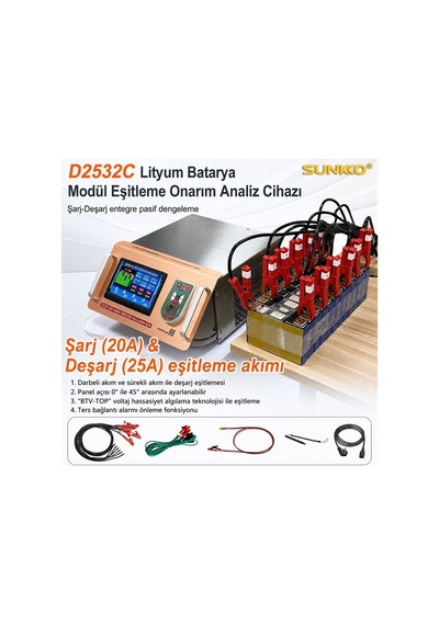 Sunkko D2524c+wıfı Lityum Pil Dengeleme Makinesi 2s - 24s Akıllı Wifi Destekli