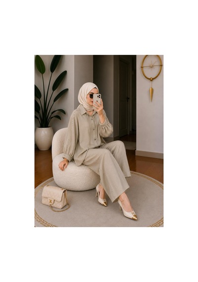 Hira Life Fashion Kadın Kolu Taş Detaylı Bel Bağlamalı Salaş Keten Gömlek Pantolon İki 'li Şık Takım Bej Bej Hira Life Fashion Kadın Kolu Taş Detaylı Bel Bağlamalı Salaş Keten Gömlek Pantolon İki 'li Şık Takım Bej Bej