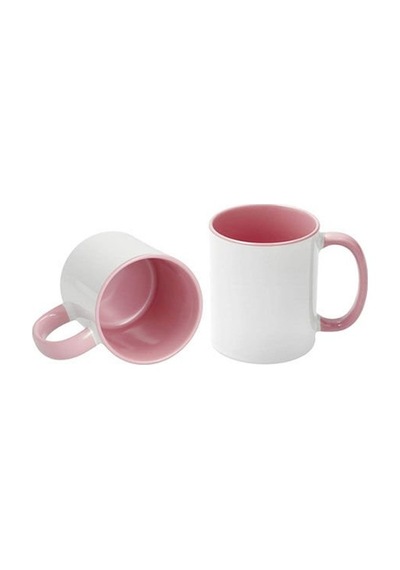 Sublimasyon Porselen Sapı Ve İçi Pembe Kupa - Kutulu