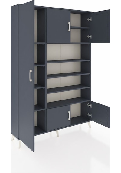 Arges Dolap 10 Raflı 5 Kapaklı 132x30x195 Antrasit-antrasit/antrasit Antrasıt/antrasıt