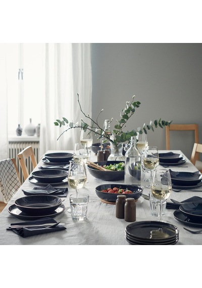Ikea Gladelig Yemek Takımı 24 Parça Koyu Gri