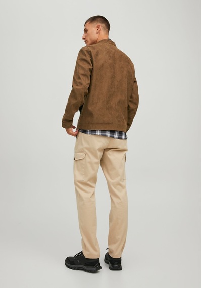 Jack & Jones Biker Deri Görünümlü Ceket - Rocky 12223141 Cognac