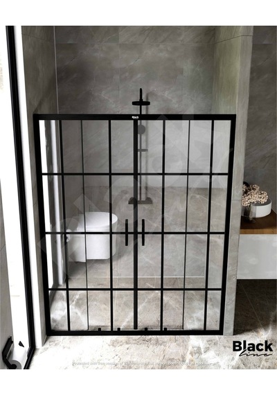 Blackline Luxuryline Siyah 5Mm İki Duvar Çıtalı Arası Duşakabin H:190 Siyah