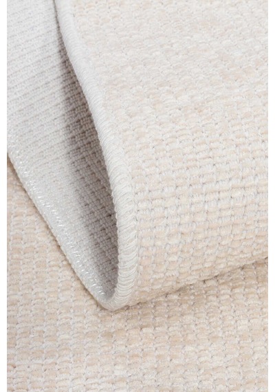 Divan Şönil Pamuklu Tek Renk Desensiz Kilim Oval Halı Hr-1621 Krem