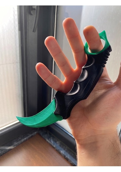 Riva Self 3d Baskı Farklı Renkler Taktiksel Parmak Halkalı Hobi Ve Dekoratif Maket - 16 Cm Yeşil
