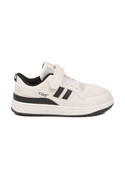 Cool Beyaz Siyah Fileli Hafif Cırtlı Unisex Çocuk Spor Ayakkabı Stella F Beyaz-siyah