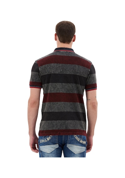 Cipo & Baxx Erkek Çizgili Polo Yaka Tişört Slim Fit Pamuklu Günlük Şık T-shirt Ct859 Ant