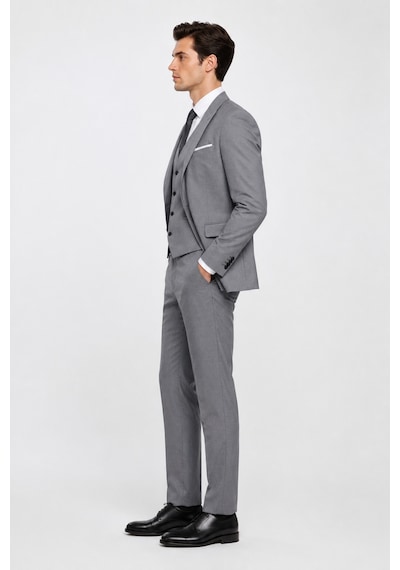 Bihan Store Erkek 6 Drop Slim Fit Yelekli Takım Elbise Ceket Pantolon Ve Yelek 63120 48