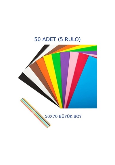 Nistabolje 50 Adet 50x70 Cm Fon Kartonu 10 Renk 5 Rulo Fon Kartonu Genel