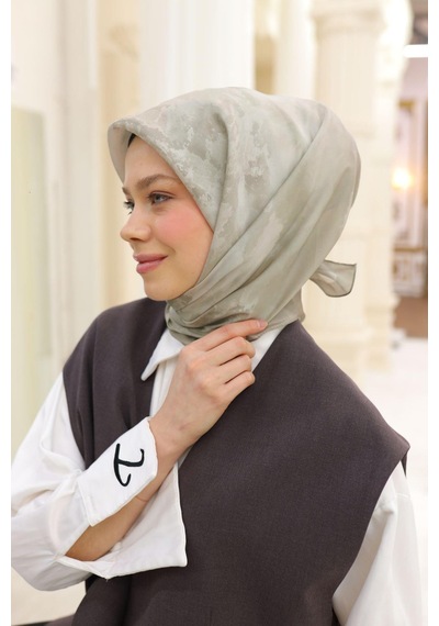 Silk Home Desenli Shiny Eşarp - 8647 - Soft Taş Soft Taş
