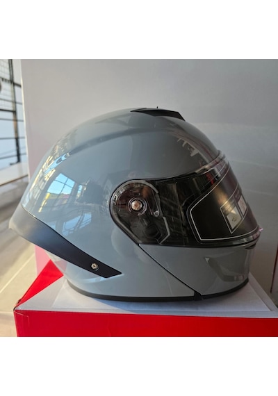 Çene Açılır Vizörlü Kask Wosen M Gri