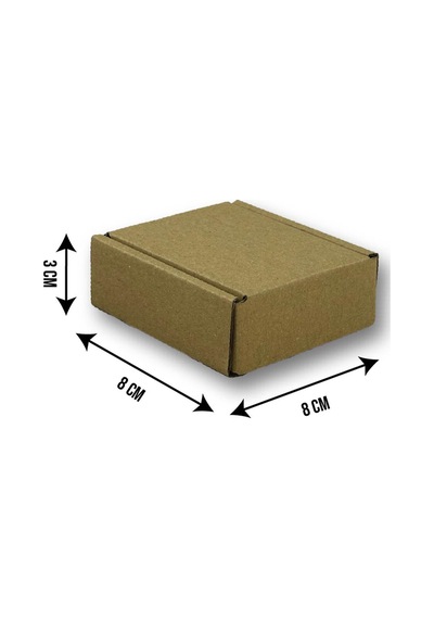8x8x3cm Kilitli Dayanıklı E-ticaret Karton Kargo Kutusu 50 Adet
