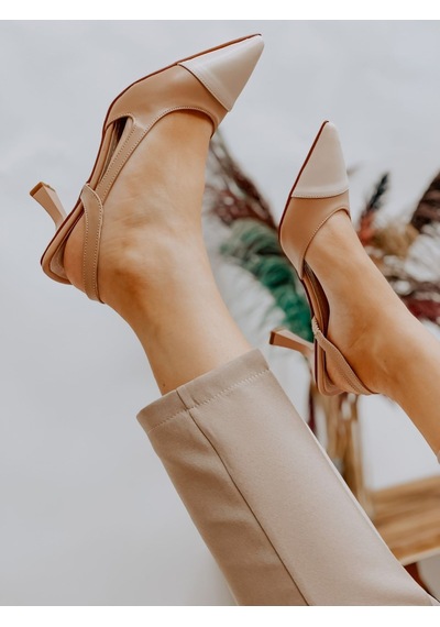 Ervanın Butiği Nude Ten Deri (Jake) Maskelet Detay Kadın Açık Stiletto Ten Rengi