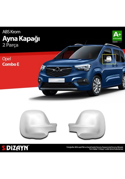 S-dizayn Opel Combo E Abs Krom Ayna Kapağı 2 Prç 2019 Üzeri