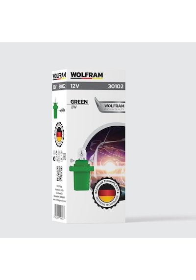 Wolfram 12 Volt 2 Watt Yeşil Duylu Gösterge Ve Panel Ampulü B8,5d Duy Tipi - 10 Adet