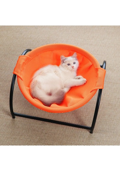 Kedi Hamak Yatağı, Küçük Büyük Kediler İçin Serbest Duran Yükseltme Turuncu