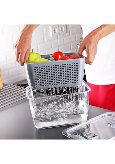 Lossa Lüx 3 Adet Buzdolabı Içi Süzgeçli Organizer 2,5lt,5lt,9lt Set-saklama