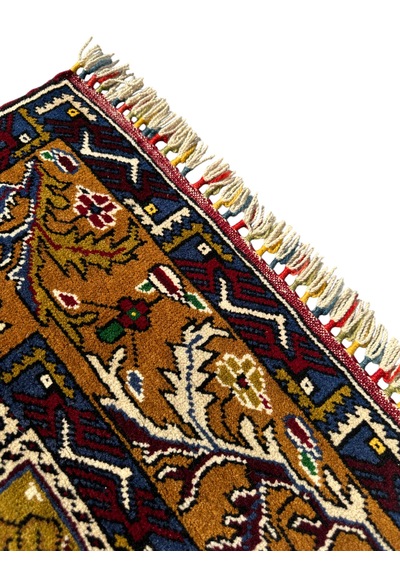 El Dokuma Sıfır Büyük Yahyalı Halısı 130x240 Lacivert Krem Halı Lacivert