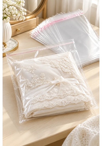 1 Kg 35x50 Opp Poşet / Yapışkanlı Poşet / Yapışkanlı Jelatin Çeyiz Poşeti