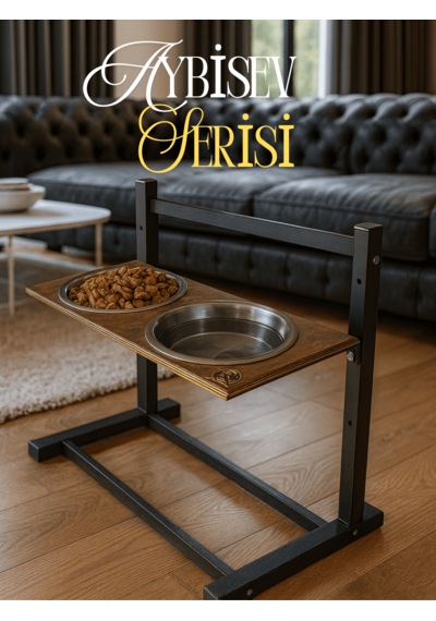 Kedi-köpek Standı Ayarlanabilir 3 Yükseklik 2 Paslanmaz Çelik Mama Su Kabı Kedi-köpek Kasesi Standı