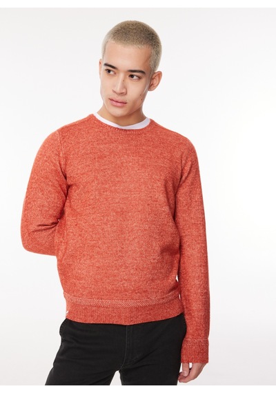 Fred Mello Bisiklet Yaka Slim Fit Turuncu Erkek Kazak Fm23w37mg