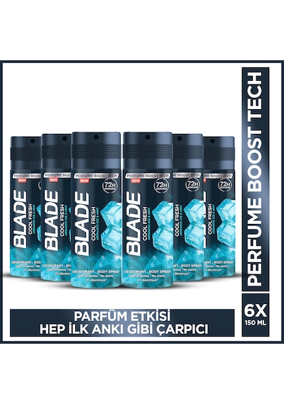 Blade Cool Fresh Erkek Sprey Deodorant 6 x 150 ML