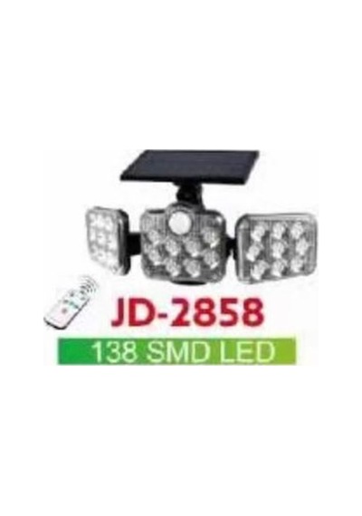 Powermaster Jd-2858 Sensörlü Kumandalı 3 Kademeli 138 Ledli  Solar