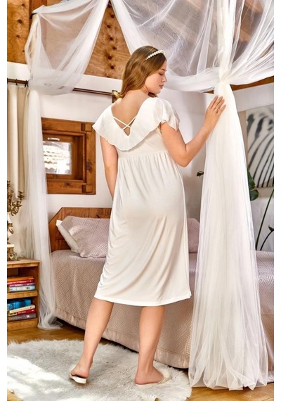 Cossy By Aqua Cossybyaqua 24154 Brode Detaylı Hamile Lohusa Gecelik