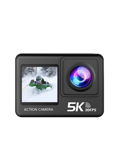 İdragon At-s81tr 5k Aksiyon Kamera 4k 60fps Wifi Çift Ekran 48mp Eıs Stabilizasyon Su Geçirmez Spor Kamera Siyah