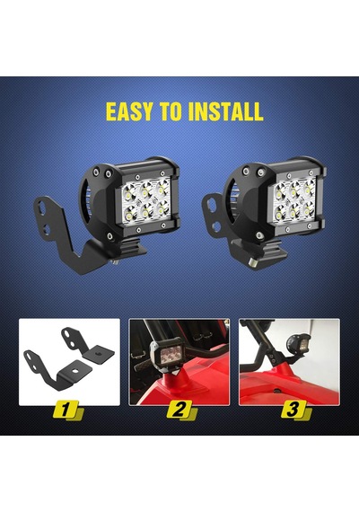 Nilight 2 Adet Yan Direk Montaj Braketleri Led Metal Montaj Braketleri Utv Off Road 2014-2018 Polaris Rzr Xp 1000 Rzr 900, 2 Yıl  90045b Siyah