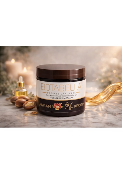 Botabella Argan Ve Keratin İçeren Yoğun Saç Bakım Maskesi Kuru Ve Yıpranmış Saçlar İçin Profesyonel Bakım