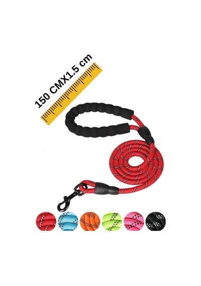 Mucit Home Köpek Gezdirme Tasma Kayışı 40 Kg'a Kadar Köpekler Için Tasma Halatı Gezdirme Ipi 150 Cm Çok Renkli