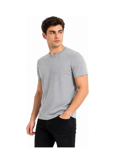 Raymons Erkek Sıfıryaka Triko Tişört Regular Kalıp Bgl-st05567 Gri