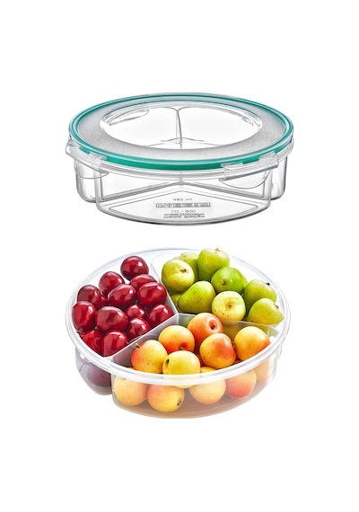 Fresh Box 3 Bölmeli Yuvarlak Saklama Kabı 1350 Ml Hava Geçirmez Sıvı Sızdırmaz Beslenme Kabı Plastik Diğer