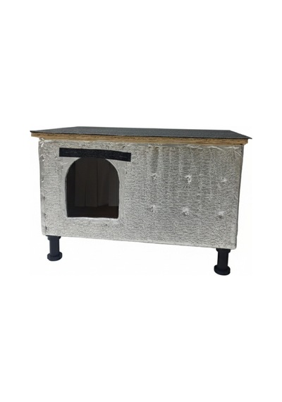 Kedi Evi Yuvası Isı Yalıtımlı Su Geçirmez Şıngıl Kaplamalı 60x36x30 Cm