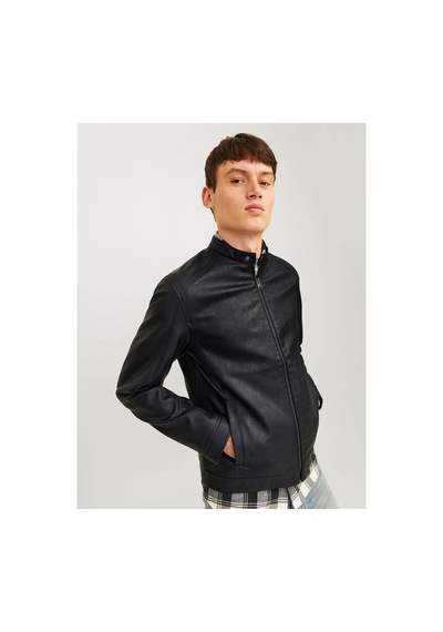 Jack & Jones Erkek Pu Deri Mont Ve Ceket Siyah