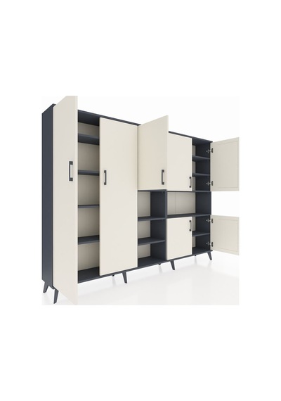 Arges Dolap 13 Raflı 7 Kapaklı 220x30x163 Antrasit-aytaşı/antrasit Aytası/antrasıt - Antrasıt Arges Dolap 13 Raflı 7 Kapaklı 220x30x163 Antrasit-aytaşı/antrasit Aytası/antrasıt - Antrasıt