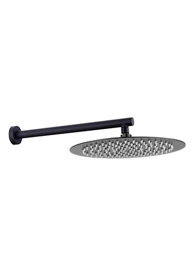 Ankastre Duş Başlığı Borulu Oval Slim Metal Ø25 Cm Mat Siyah Diğer
