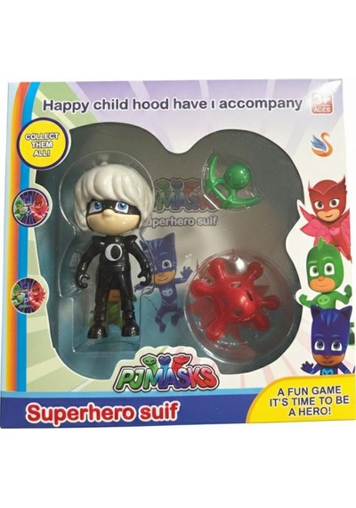 Pj Maskeliler Tekli Aksesuarlı Figür Karakter Oyun Seti Pj Mask Siyah