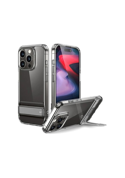 Apple Uyumlu iPhone Esr 15 Pro Max Kılıf Standlı Silikon Şeffaf