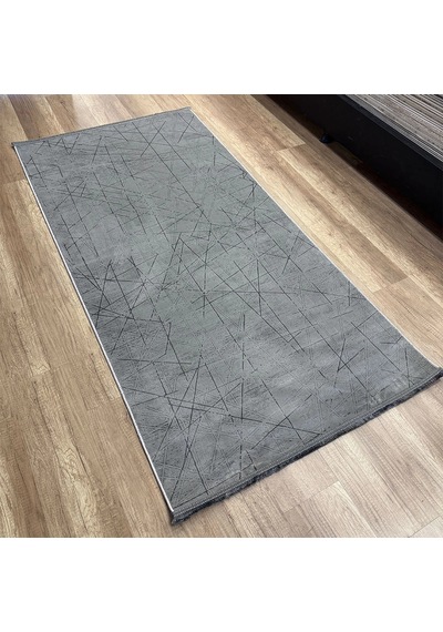 Hoom Rugs Cotton 1141 Gri Yıkanabilir Antibakteriyel Modern Halı Gri
