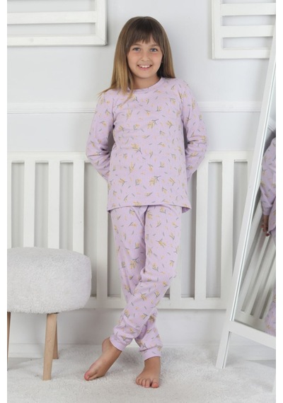 Kız Çocuk Lila Çiçek Desenli %100 Pamuk Fitilli Interlok Pijama Takımı 3-8 Yaş Koyu Lila Kız Çocuk Lila Çiçek Desenli %100 Pamuk Fitilli Interlok Pijama Takımı 3-8 Yaş Koyu Lila