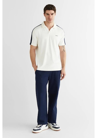 Gant Erkek Beyaz Regular Fit Şerit Detaylı Polo Yaka T-shirt-14702